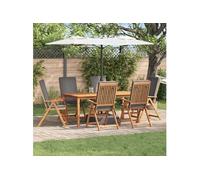 Chaises De Jardin Inclinables Vidaxl Avec Coussins 6 Pcs En Bois De Teck Massif