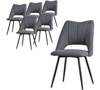 Lot de 6 chaise GENERIQUE interieur non empilable non pliable en plastique H. 89 cm gris
