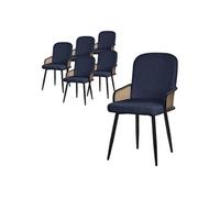 Lot de 6 chaise GENERIQUE interieur non empilable non pliable en rotin H. 91 cm Dunkelblau