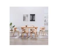 6x Bois Courbé Chaises à Dîner Chaises de Salle à Manger Chaises de Cuisine Chaises de Repas Chaises de Salon Maison Bureau Crème Similicuir