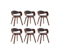 Vidaxl Chaises À Manger Lot De 6 Bois Courbé Et Tissu Gris Multicolore