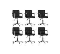 Lot de 6 chaise vidaxl H. 74.5 cm non pliable en plastique interieur noir noir G