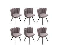Lot de 6 chaise H. 80 cm non empilable non pliable interieur en metal gris