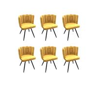 Lot de 6 chaise H. 80 cm non empilable non pliable interieur en metal jaune