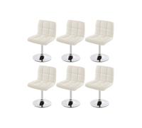 Lot de 6 chaises de salle à manger Kavala, pivotante, similicuir, blanc