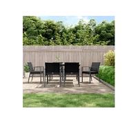 Vidaxl Chaises De Jardin Et Coussins Lot De 6 Noir 56,5x57x83 Cm Rotin