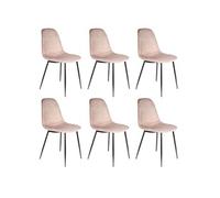 Lot de 6 chaise H. 85 cm non empilable non pliable en metal interieur rose