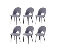6x Chaise De Salle À Manger Hwc-D73, Chaise De Cuisine, Tissu/Textile Gris Foncé Multicolore