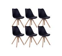Lot de 6 chaise H. 86 cm non empilable non pliable interieur en bois massif