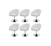 Lot de 6 chaise mendler H. 90 cm non pliable interieur en plastique blanc Blanc G