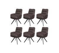 Lot de 6 chaise mendler H. 93 cm non pliable en metal interieur marron Marron G