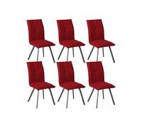 Lot de 6 chaise H. 95 cm empilable non pliable en metal interieur rouge