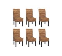 Lot De 6 Chaises M69, Banane Tressée Pieds Foncés Multicolore