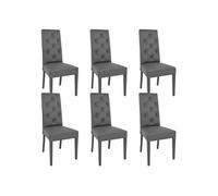 Lot de 6 chaise H. 99 cm non empilable non pliable interieur en bois massif gris