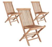 Lot de 6 chaise house nordic en teck non pliable exterieur H. 89 cm marron marron G