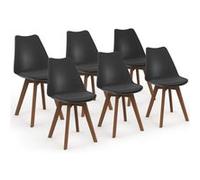 Lot de 6 chaise id market en bois non empilable non pliable H. 82 cm interieur noir noir G