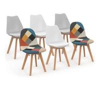 Lot de 6 chaise id market interieur 80 cm gris en bois gris G