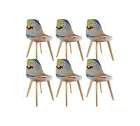 PATCHWORK - Lot de 6 Chaises Scandinaves Multicolore - Altobuy Multicolore