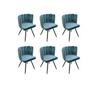 Lot de 6 chaise interieur non empilable non pliable en metal H. 80 cm bleu
