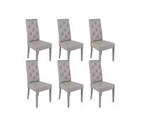Lot de 6 chaise interieur non empilable non pliable H. 99 cm en bois massif gris