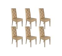 Lot de 6 chaise interieur non empilable non pliable H. 99 cm en bois massif marron