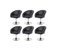 Lot de 6 chaises de salle à manger HWC-F19, chaise de cuisine pivotante Loungesessel, pivotante réglable en hauteur similicuir noir
