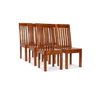 Lot de 6 chaise vidaxl interieur non pliable H. 104 cm en bois massif Marron G