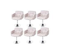Lot De 6 Chaises De Salle À Manger Orlando, Chaise Pivotante, Imitation Daim Chrome Gris Clair Vintage Multicolore