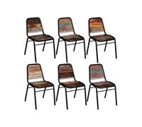 vidaXL Chaise de salle à manger Bois recyclé massif H. 89 cm Lot de 6