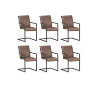 Lot de 6 chaise interieur non pliable H. 91 cm en fer marron