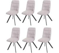 Lot De 6 Chaises De Salle À Manger Hwc-J69, Chaise De Cuisine, Pivotante Auto-Position, Velours Crème-Beige Multicolore