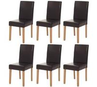 Lot de 6 chaise mendler en bois non pliable H. 90 cm interieur marron Marron G