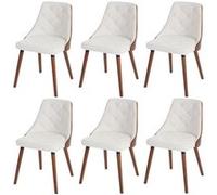 Lot de 6 chaise mendler en bois non pliable interieur H. 82 cm blanc Blanc G
