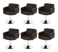 Lot De 6 Chaises De Séjour Orlando, Pivotant, Similicuir Marron Multicolore
