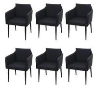 Lot de 6 chaise mendler en metal non pliable interieur H. 86 cm noir Noir G