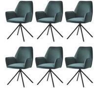 Lot de 6 chaise mendler en metal non pliable interieur H. 86 cm vert Vert G
