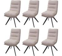 Lot de 6 chaise mendler en metal non pliable interieur H. 93 cm beige Beige G