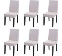 Lot De 6 Chaises De Salle À Manger Chaise De Cuisine Littau Textile, Crème-Beige, Pieds Foncés Multicolore