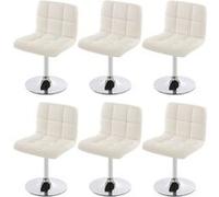 Lot de 6 chaise mendler H. 80 cm non pliable en metal interieur blanc Blanc G