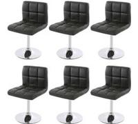 Lot de 6 chaise mendler H. 80 cm non pliable en metal interieur noir Noir G