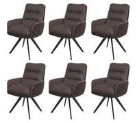 Lot de 6 chaise mendler H. 93 cm non pliable en metal interieur marron Marron G