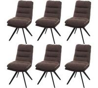 Lot de 6 chaise mendler H. 93 cm non pliable interieur en metal marron Marron G