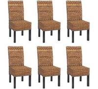 Lot De 6 Chaises M69, Banane Tressée Pieds Foncés Multicolore