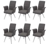 Lot de 6 chaise mendler H. 97 cm non empilable non pliable interieur en acier gris Gris G