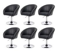 Lot De 6 Chaises De Salle À Manger Hwc-F19, Chaise De Cuisine Pivotante Loungesessel, Pivotante Réglable En Hauteur Similicuir Noir Multicolore