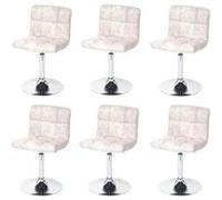 Lot de 6 chaises de salle à manger Kavala, chaise pivotante, imitation daim chrome gris clair vintage