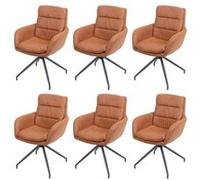 Lot de 6 chaises de salle à manger HWC-K32 tissu/textile imitation daim marron