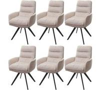 Lot de 6 chaise mendler interieur non pliable H. 93 cm en metal beige Beige G