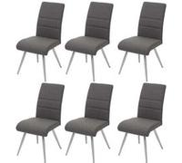 Lot de 6 chaise mendler interieur non pliable H. 97 cm en acier gris Gris G