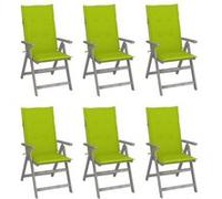 Lot de 6 chaise en acacia non pliable exterieur H. 111 cm bois